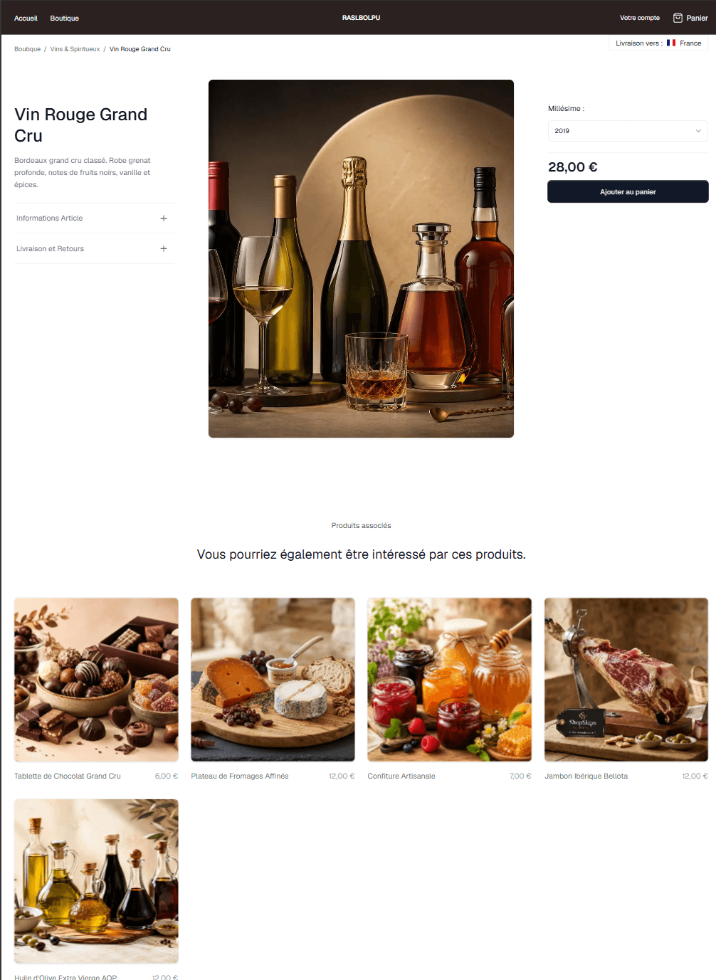Vendez vos produits et toutes leurs variations